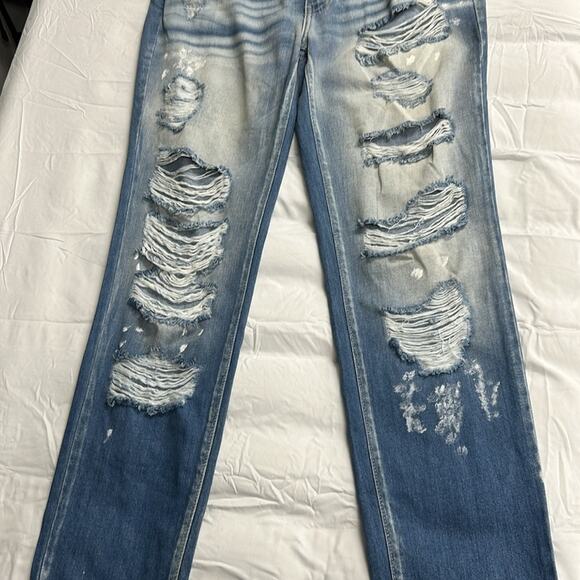 KanCan Estilo Mid Rise Destroyed Boyfriend Jeans Women’s Size 28 - Picture 3 of 10